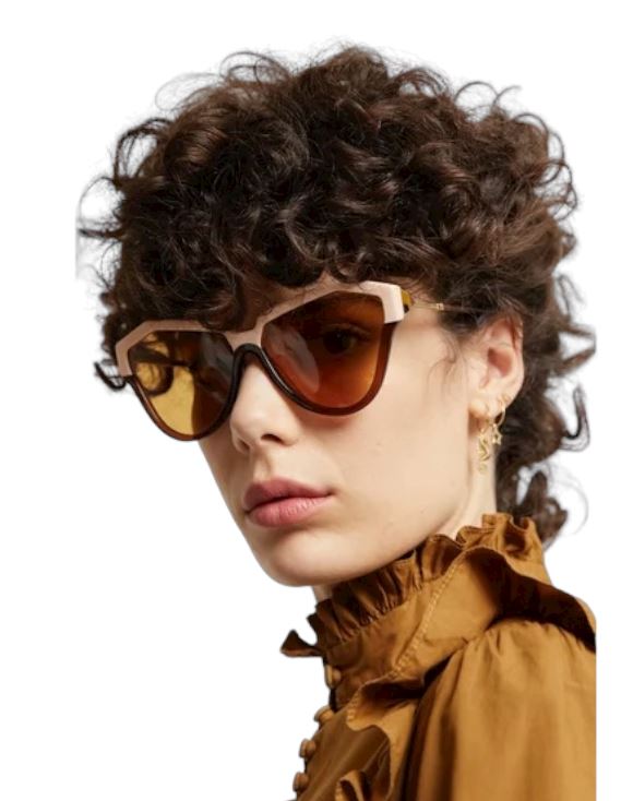 Karen Walker One Hybrid Sunglasses | Putty Sepia, Cat Eye, Biodegradable & Eco