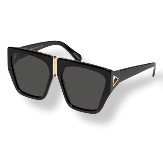 Karen Walker Double Trouble Sunglasses | Black, Oversized, Biodegradable, Modern