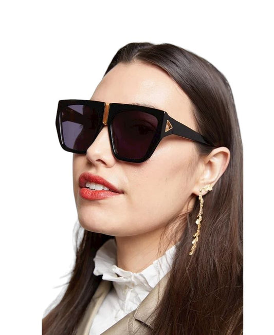 Karen Walker Double Trouble Sunglasses | Black, Oversized, Biodegradable, Modern