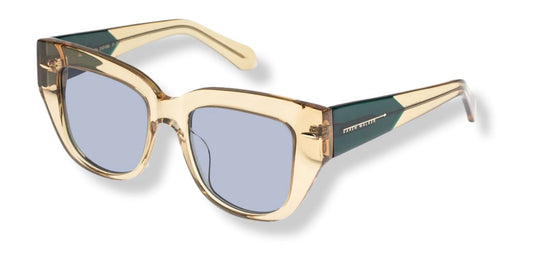 Karen Walker True North Sunglasses | Cat Eye, Sepia / Green, Acetate Frames, UVA