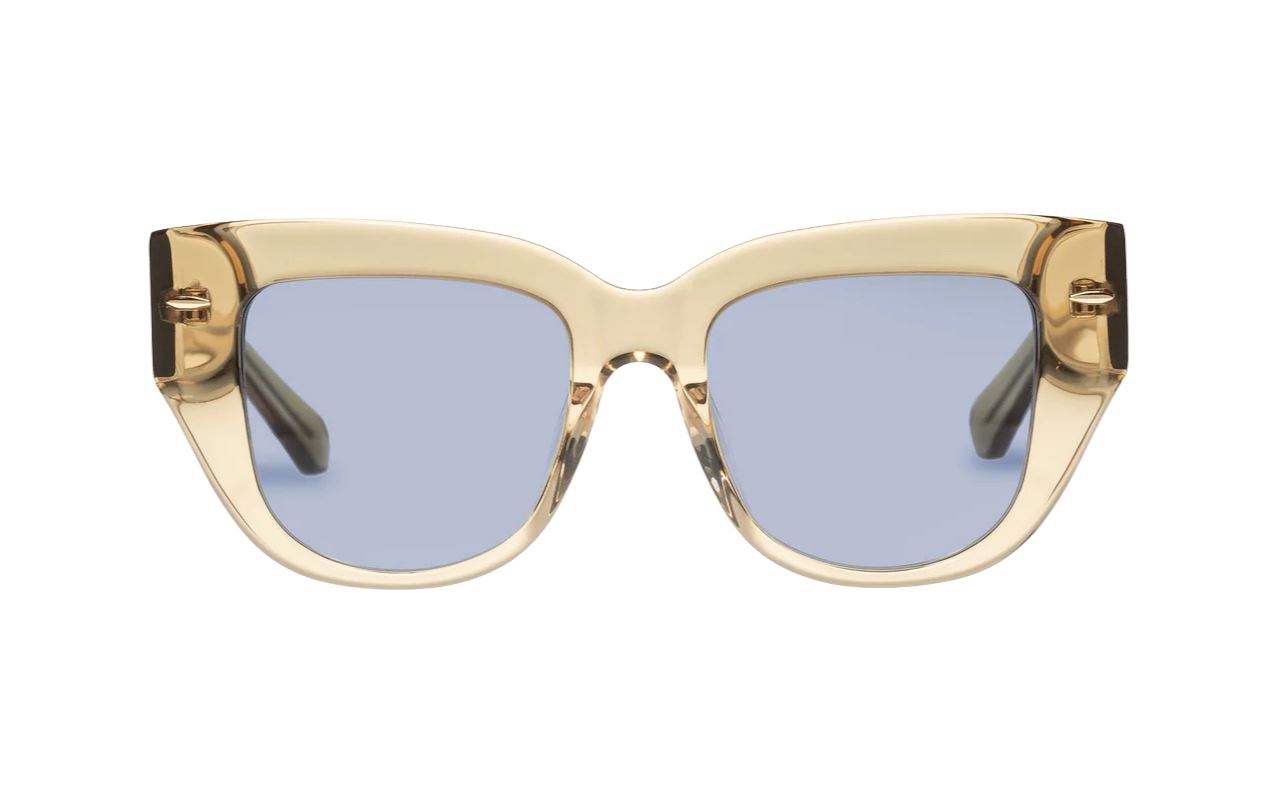 Karen Walker True North Sunglasses | Cat Eye, Sepia / Green, Acetate Frames, UVA