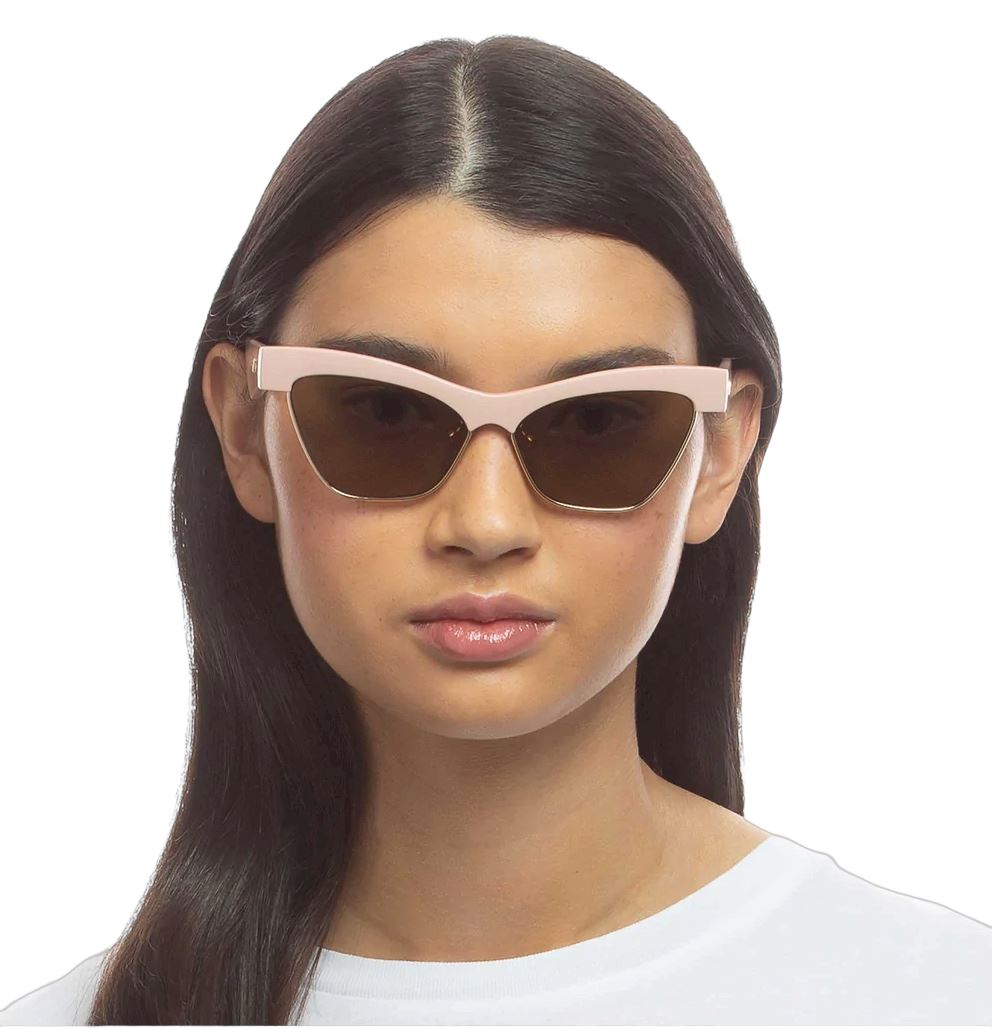 Le Specs Mountain High Sunglasses | Metal/Acetate, BPA Free, Putty Pink / Gold