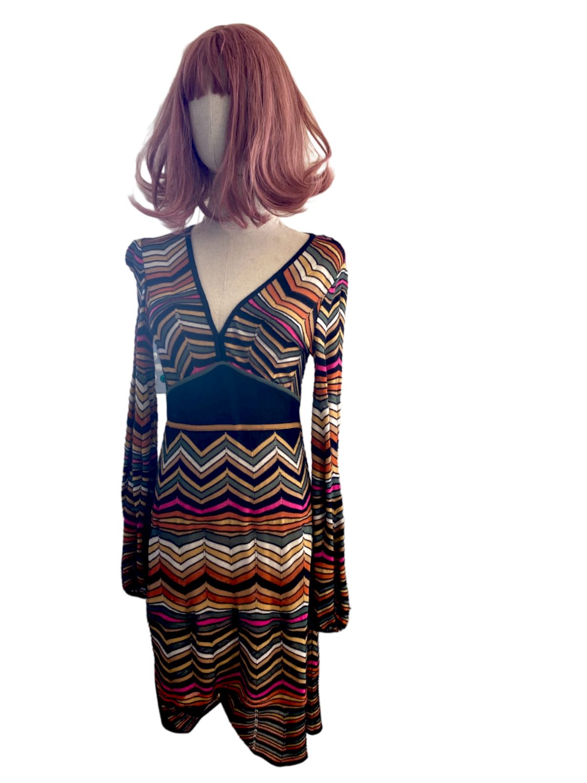 Missoni Knitted Midi Dress | Italian, Knit, Stripes, Jersey, ZigZags, Size 40