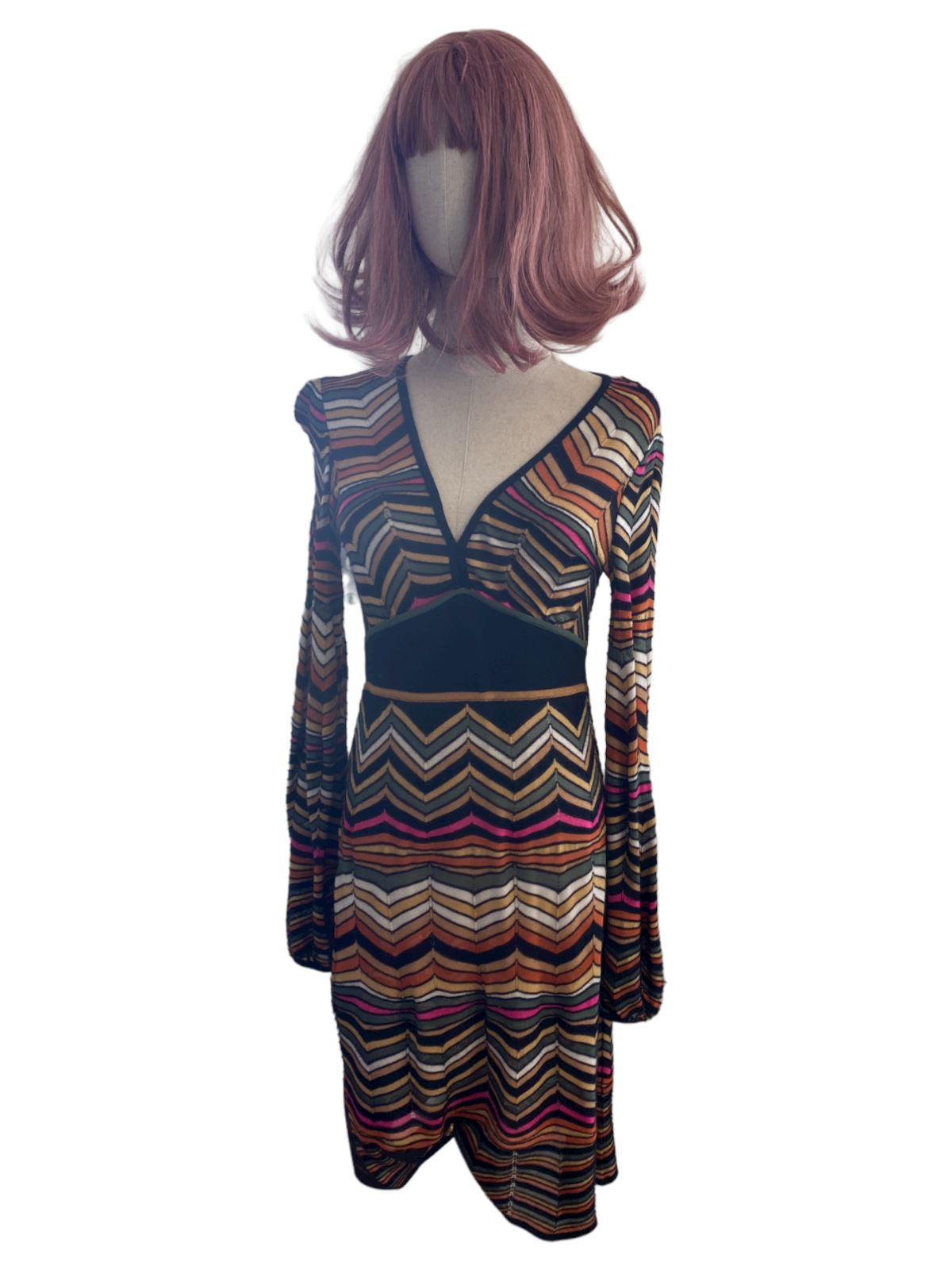 Missoni Knitted Midi Dress | Italian, Knit, Stripes, Jersey, ZigZags, Size 40