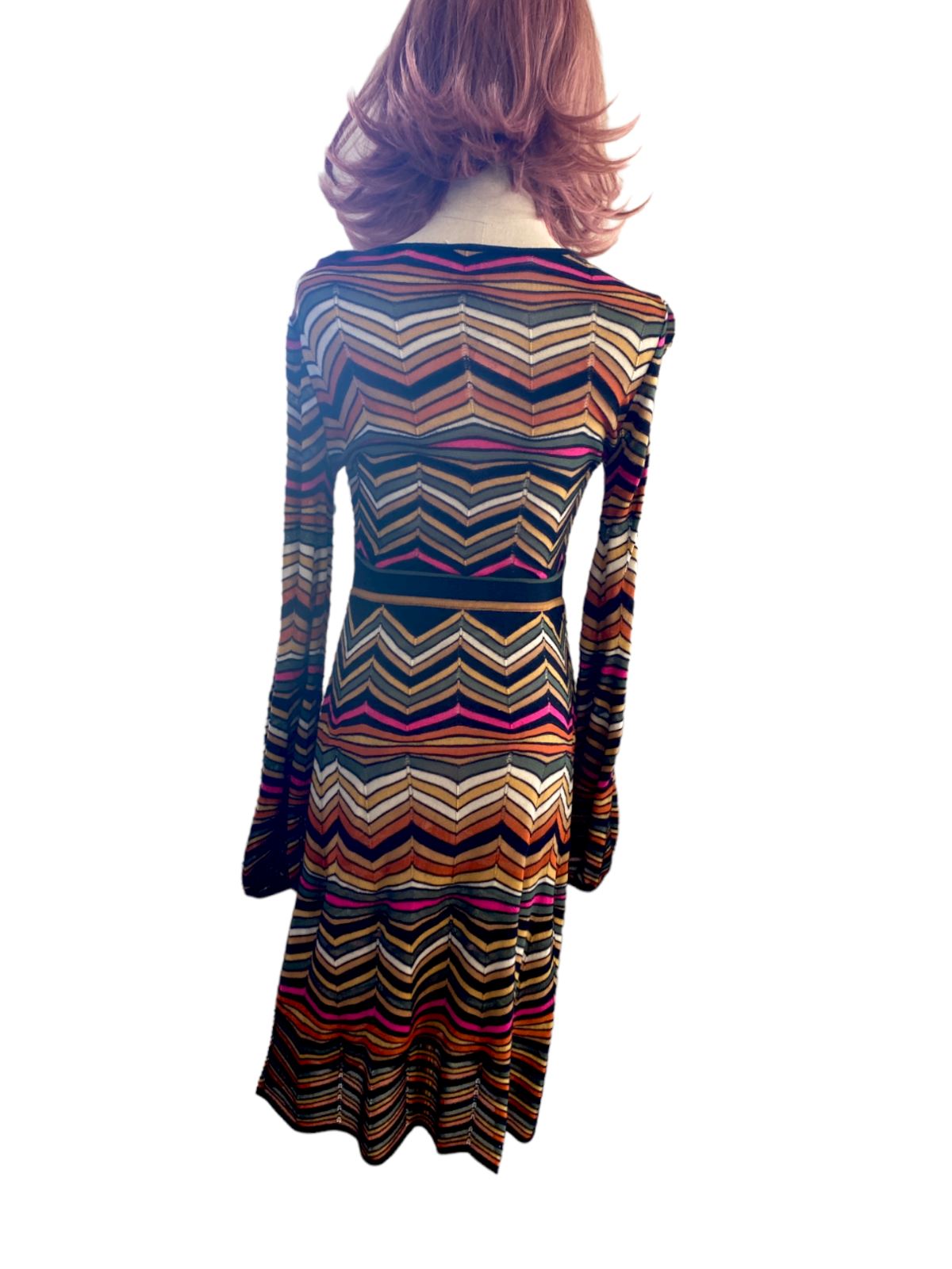 Missoni Knitted Midi Dress | Italian, Knit, Stripes, Jersey, ZigZags, Size 40