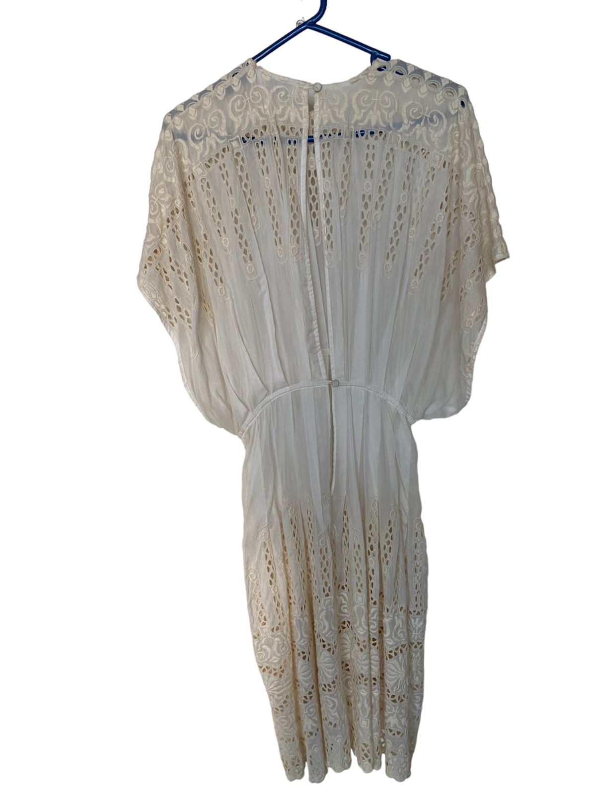 Zimmermann Eyelet Dress | Midi, Cream, Embroidery, Silk / Cotton, Kimono Size 1