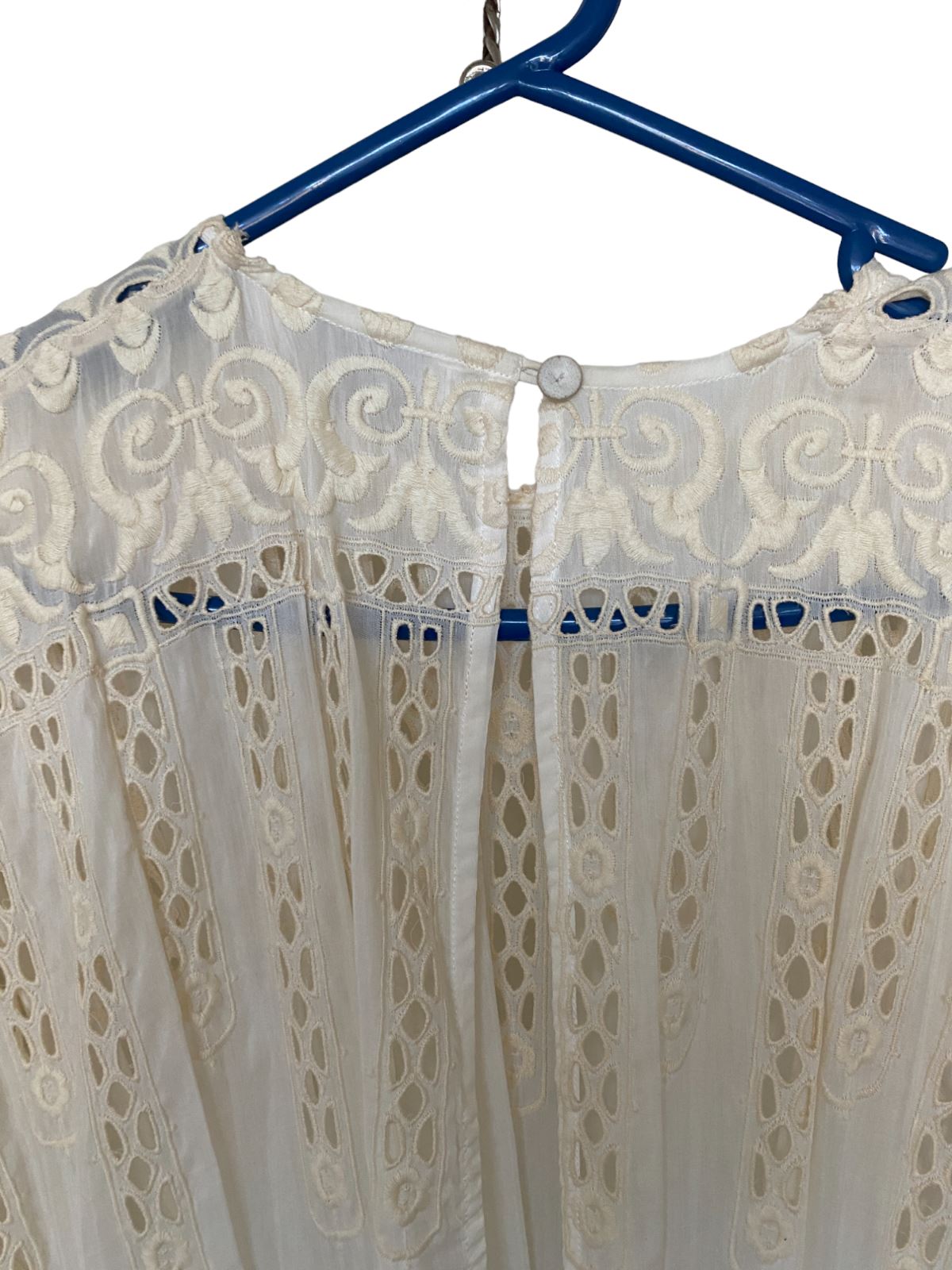 Zimmermann Eyelet Dress | Midi, Cream, Embroidery, Silk / Cotton, Kimono Size 1