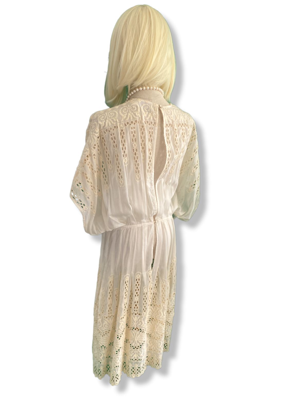 Zimmermann Eyelet Dress | Midi, Cream, Embroidery, Silk / Cotton, Kimono Size 1