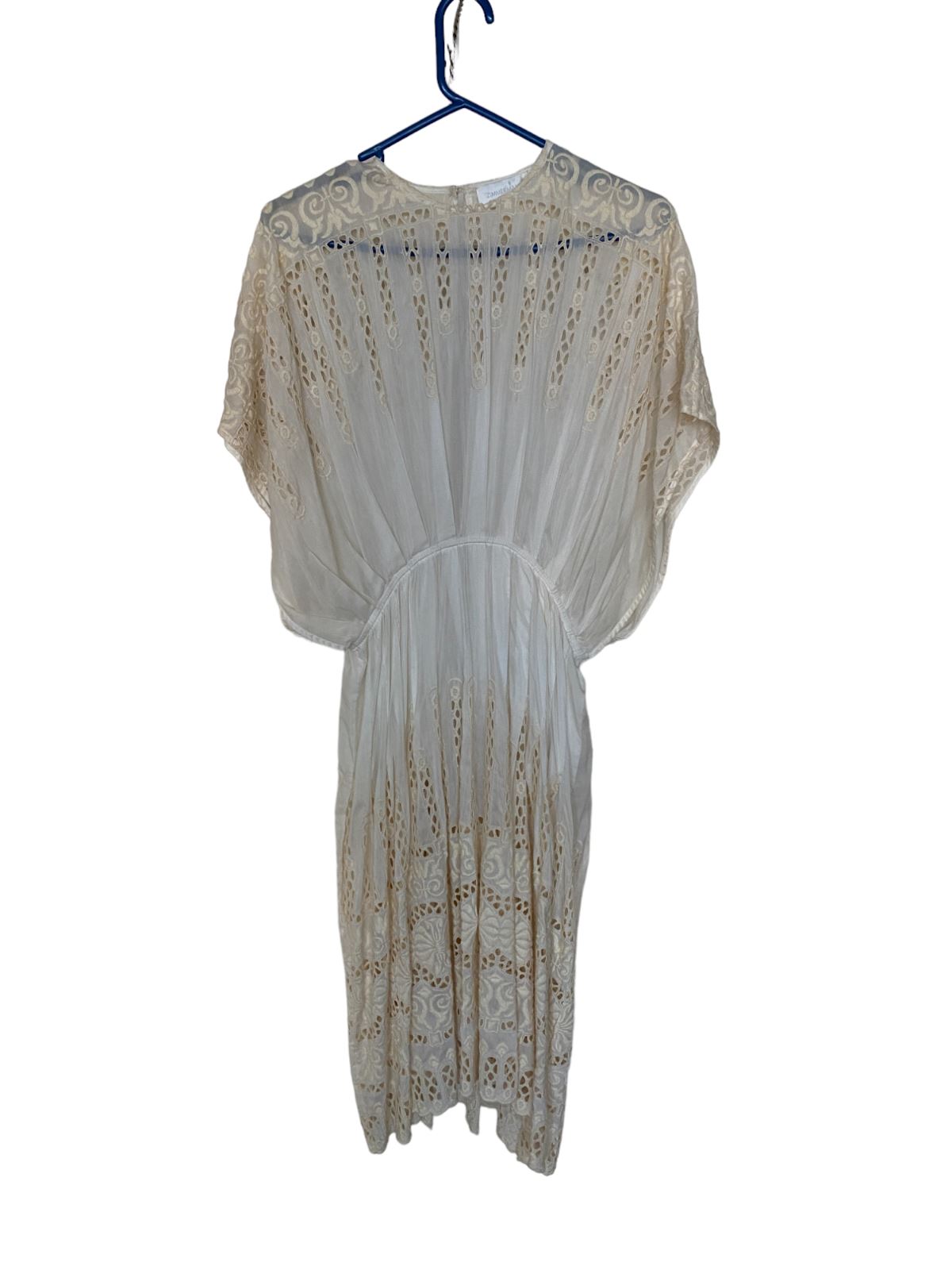 Zimmermann Eyelet Dress | Midi, Cream, Embroidery, Silk / Cotton, Kimono Size 1