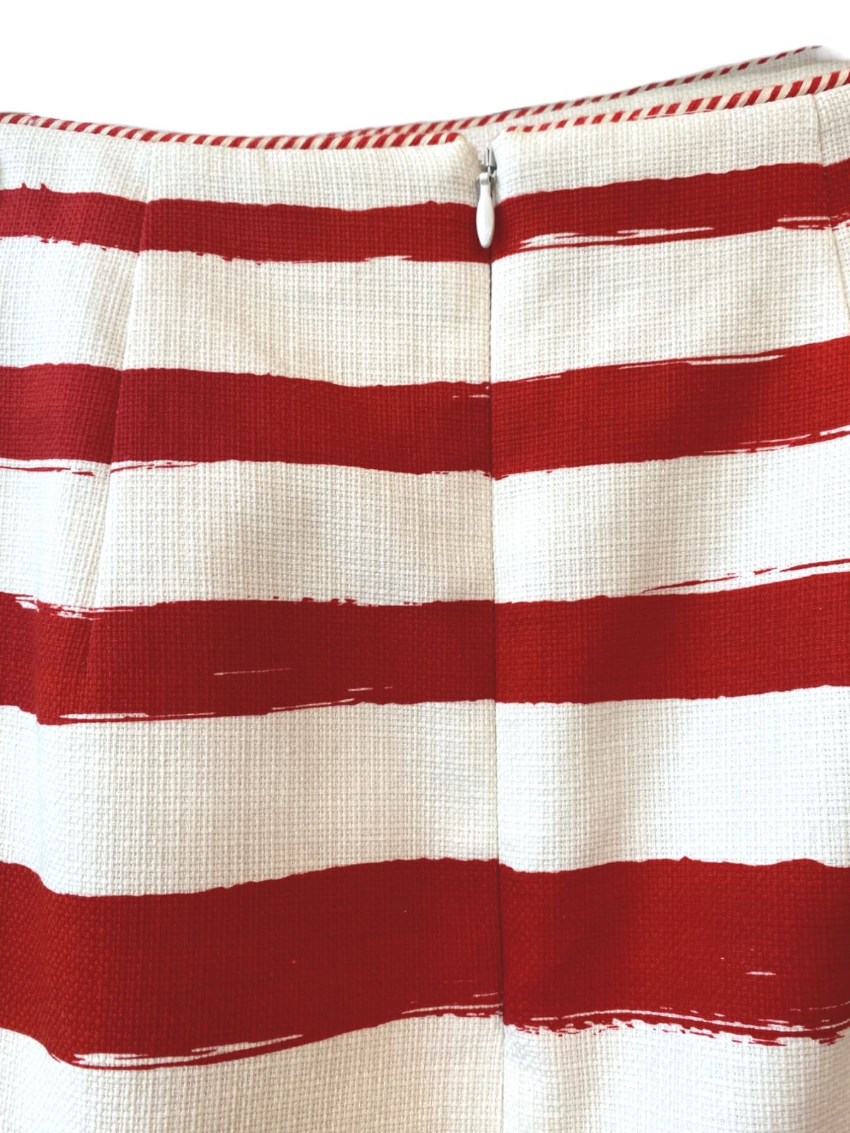 Zimmermann Postcard Skirt | Cotton, Red/ White Stripe, Mini, High Waist, Buttons