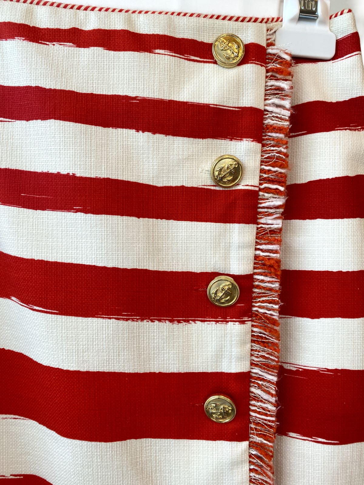 Zimmermann Postcard Skirt | Cotton, Red/ White Stripe, Mini, High Waist, Buttons