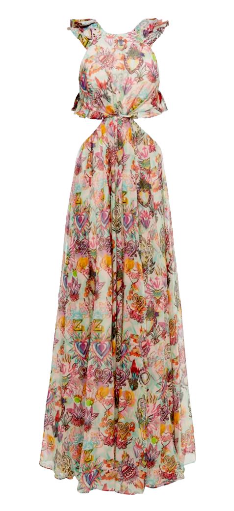 Zimmerman Lovestruck Ruffle Maxi Dress | Cotton/Silk Blend, Cut Outs, Ruffles