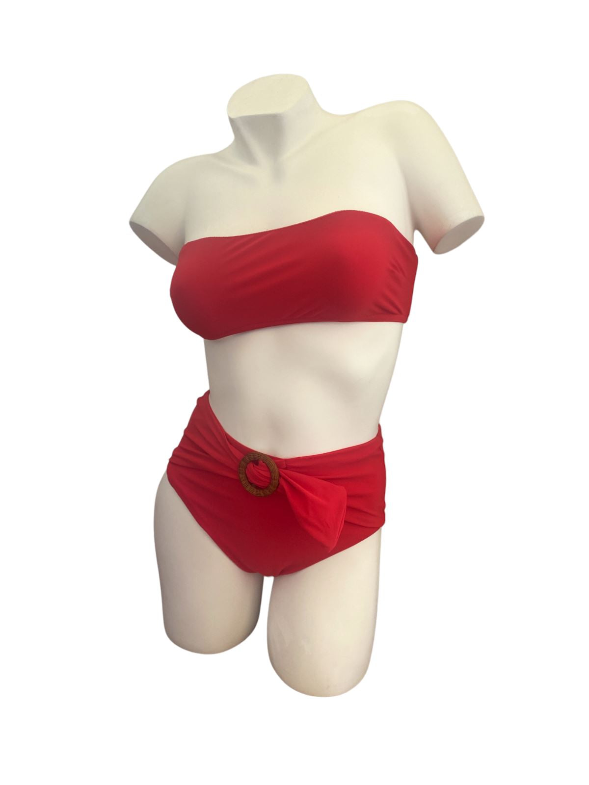 Zimmermann Riders Buckle Waist Bikini | Red/Scarlet, High Rise,  Ratan Accent