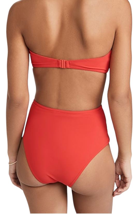 Zimmermann Riders Buckle Waist Bikini | Red/Scarlet, High Rise,  Ratan Accent