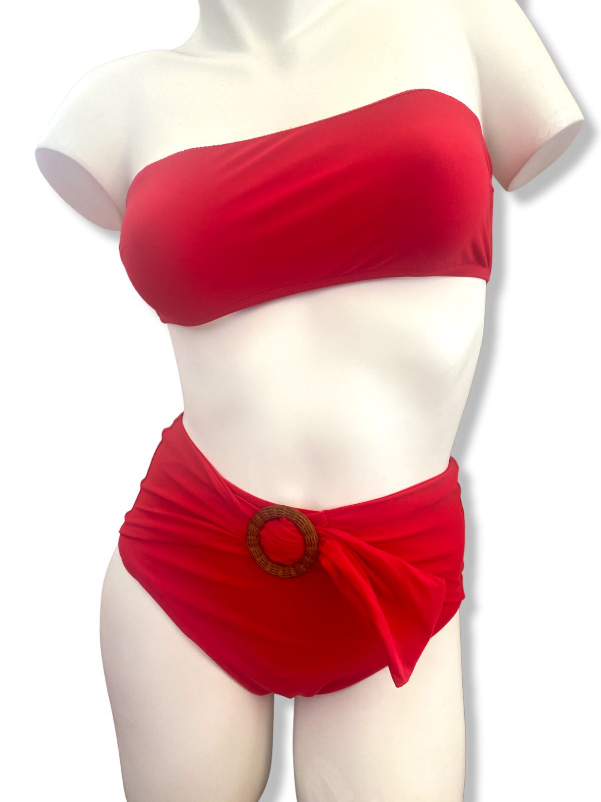 Zimmermann Riders Buckle Waist Bikini | Red/Scarlet, High Rise,  Ratan Accent