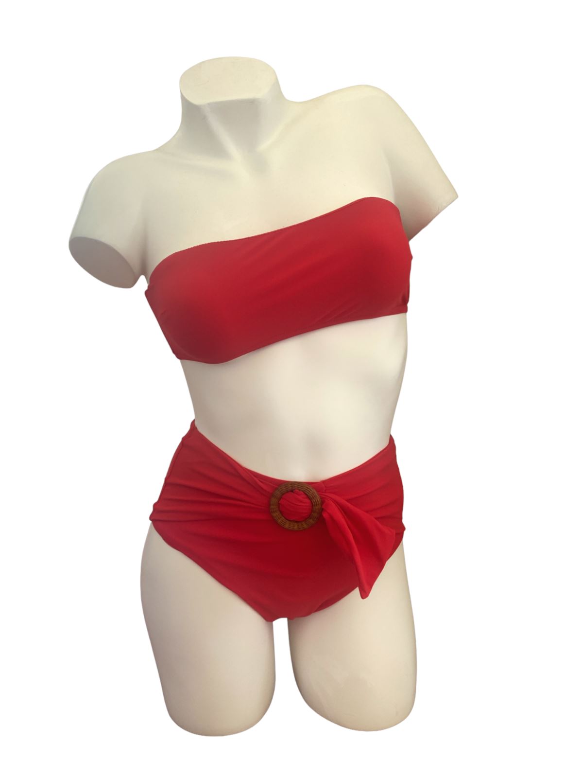 Zimmermann Riders Buckle Waist Bikini | Red/Scarlet, High Rise,  Ratan Accent