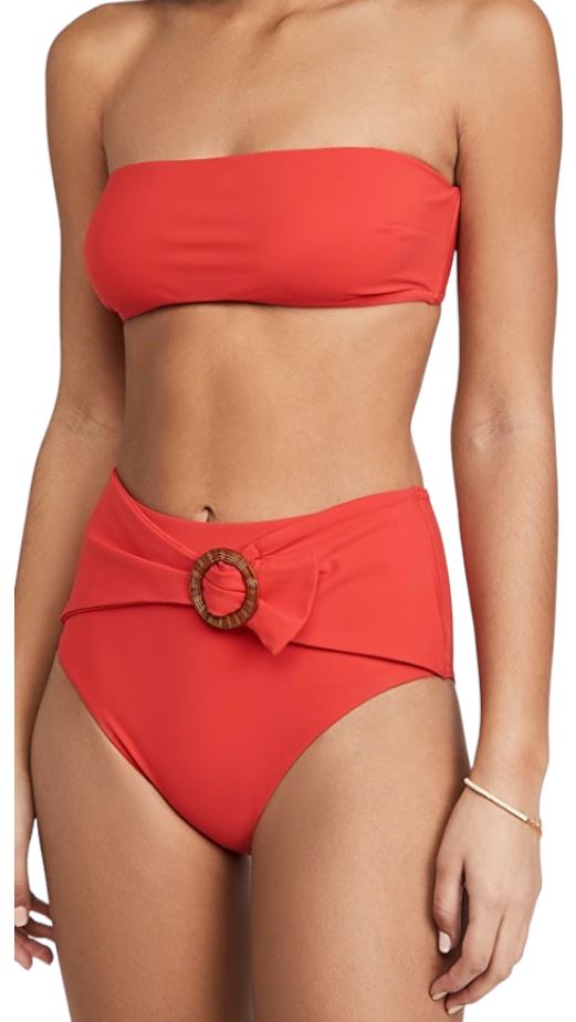 Zimmermann Riders Buckle Waist Bikini | Red/Scarlet, High Rise,  Ratan Accent