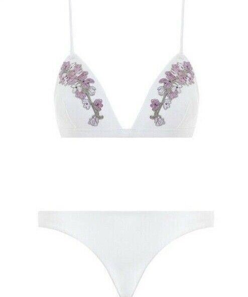 Zimmermann Paradiso Bonded Motif Bikini Set |White Flower Applique Triangle Top