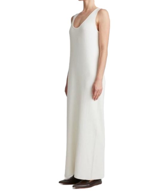 CAMILLA AND MARC Swanson Dress | Off-White, Knit, Side Slit, Stretch, Scoop Neck