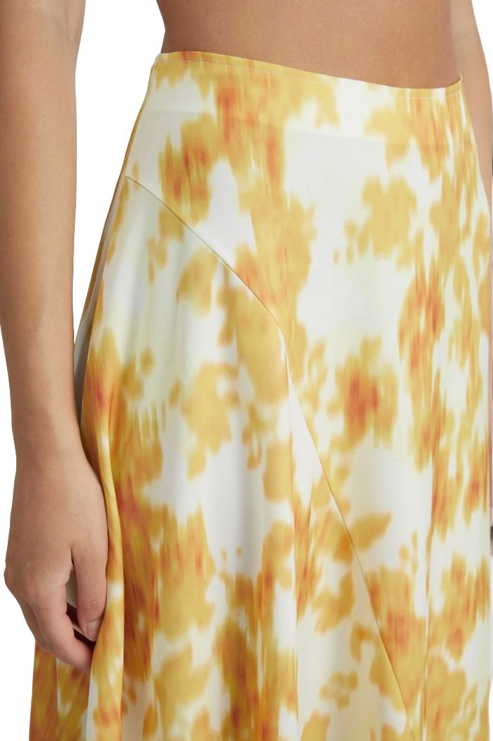 CAMILLA AND MARC Samba Skirt | Yellow Floral Print, Asymmetrical, Cascading