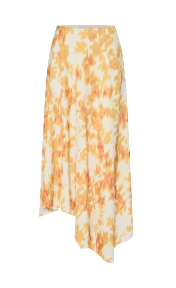 CAMILLA AND MARC Samba Skirt | Yellow Floral Print, Asymmetrical, Cascading