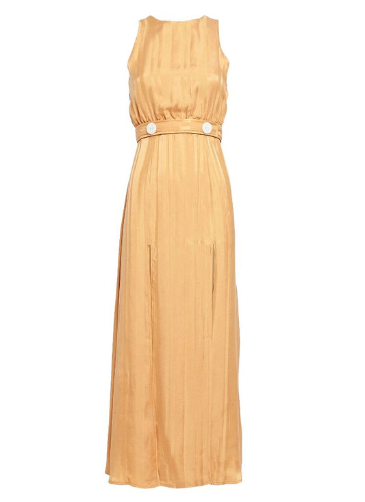 Shona Joy Sho Daisy Split Skirt Midi Dress | Saffron/Mustard, Keyhole