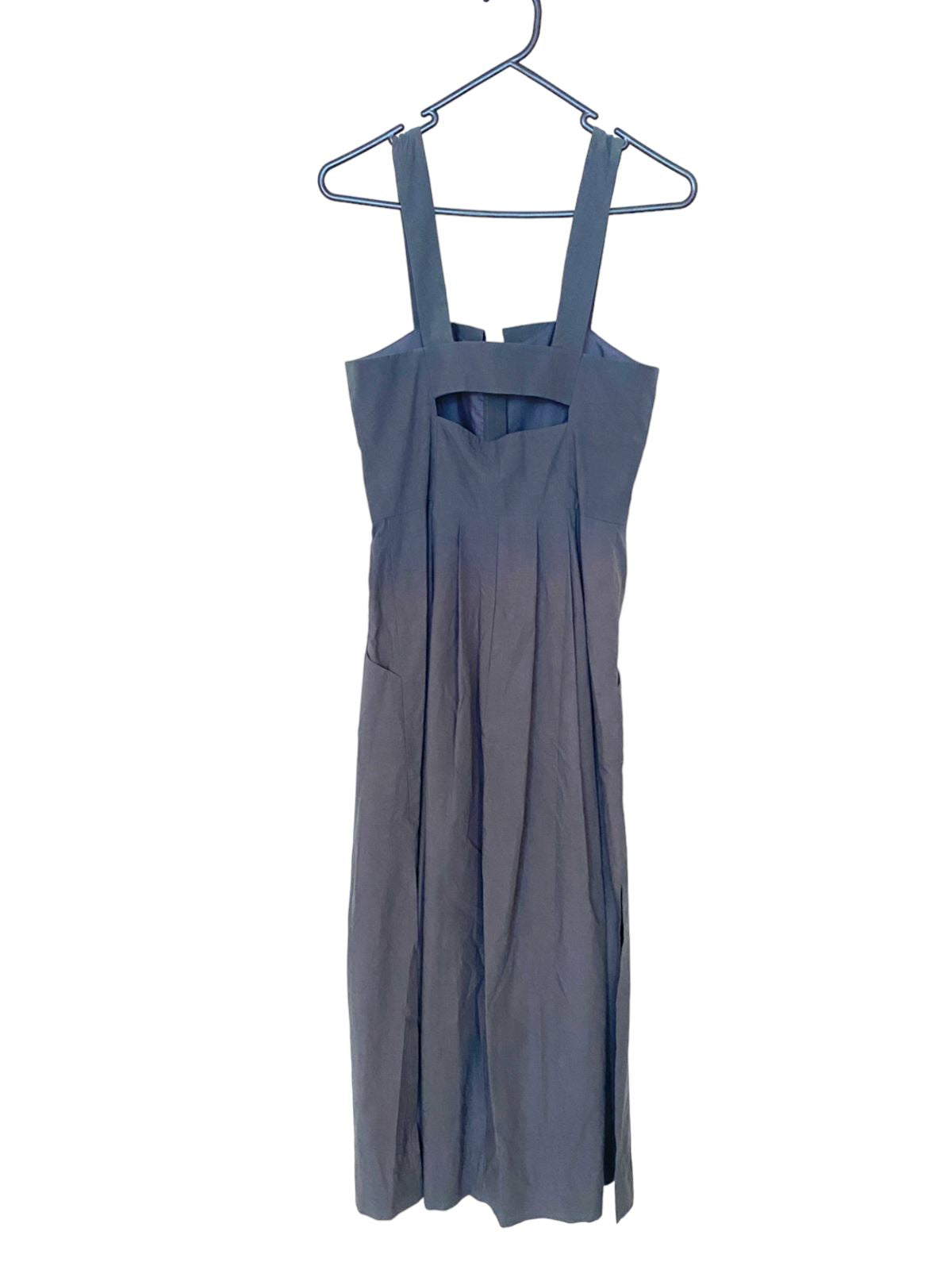 Cue Midi Dress | Snap Buttons Front, Size 6, 100% cotton, Dark Grey / Gunmetal