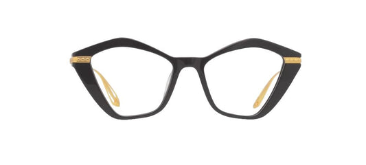 Karen Walker Rosalind Optical Glasses | Black Acetate / Gold Hardware, Cat Eye