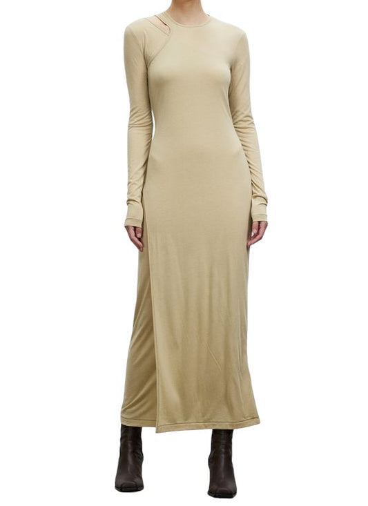CAMILLA AND MARC Akari Dress | Knit, Stretch, Layer, Beige /Oyster, Midi, Winter