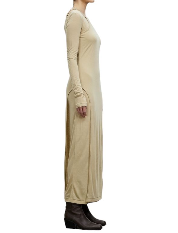CAMILLA AND MARC Akari Dress | Knit, Stretch, Layer, Beige /Oyster, Midi, Winter