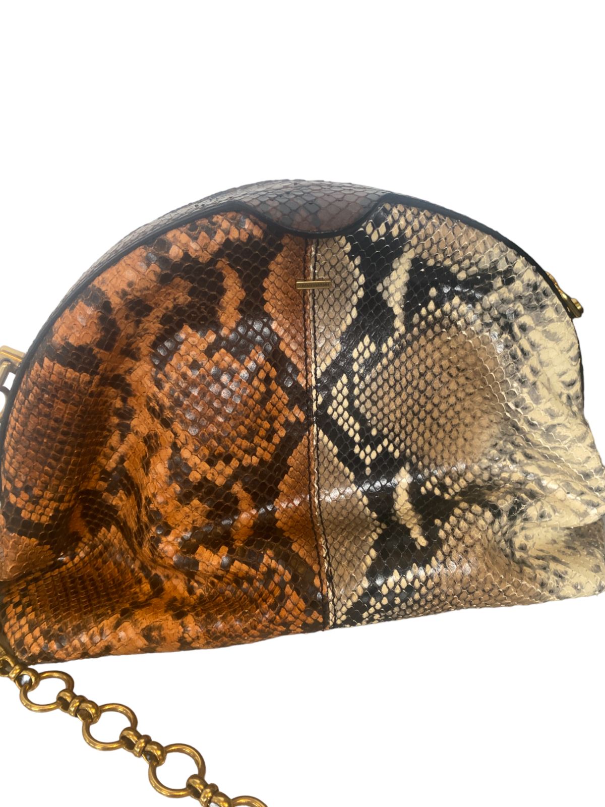 Zimmermann Cushion Shoulder Bag/Clutch | Leather, Snake Print, Gold Chain Strap