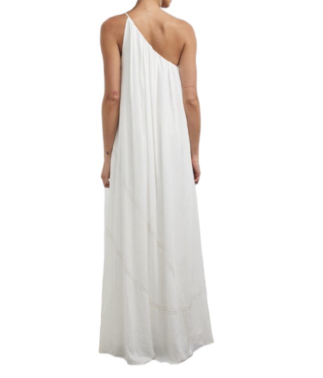 Camilla and Marc Castille One Shoulder Maxi Dress | White, One Shoulder