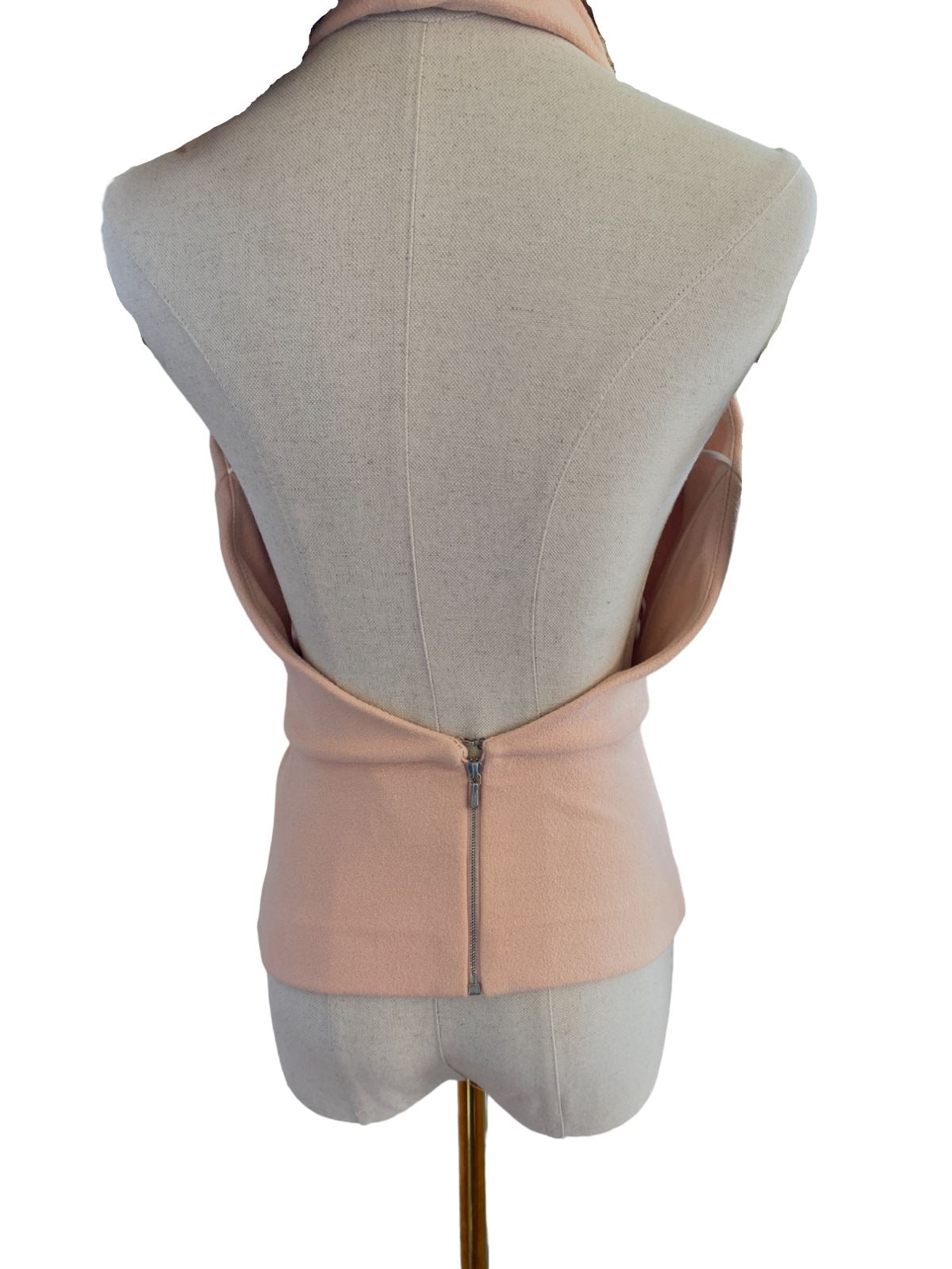 Dion Lee Light Pink Twist Front Top | Halter Neck, Stretch, Open Back, Sz Small