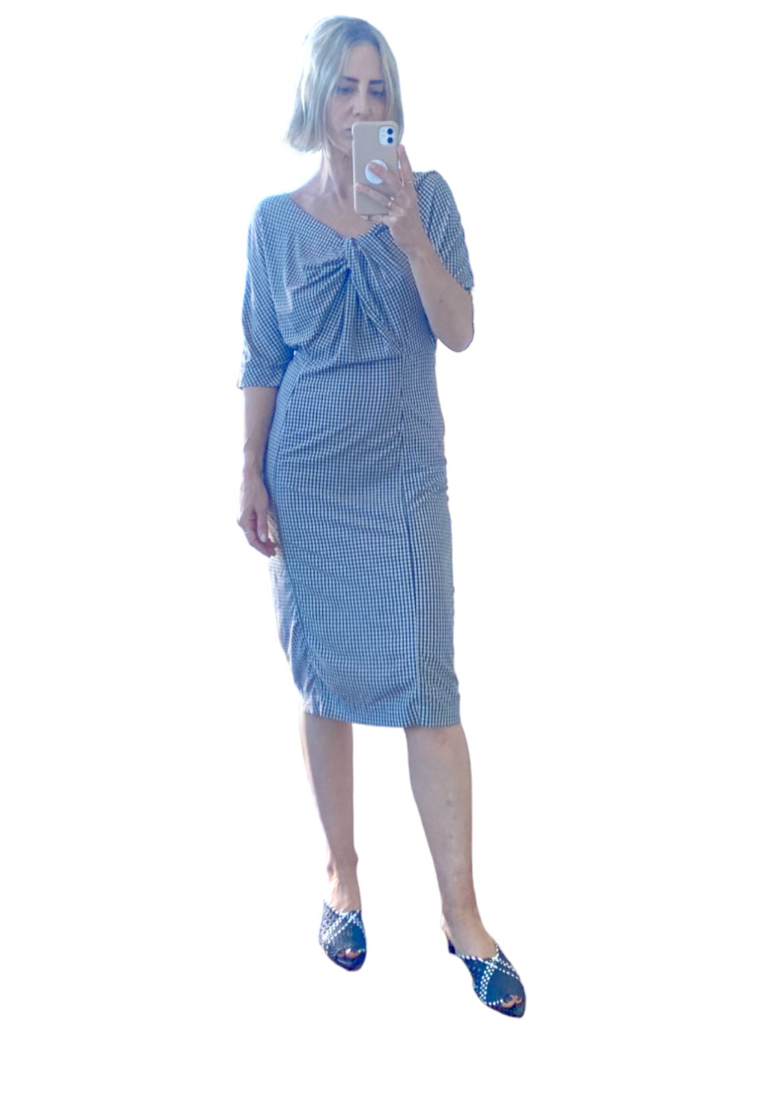 Scanlan Theodore Twist Front Dress Pencil Lightweight STRETCH Naked Pear Scanlan Theodore Twist Front Dress Pencil Lightweight STRETCH Naked Pear