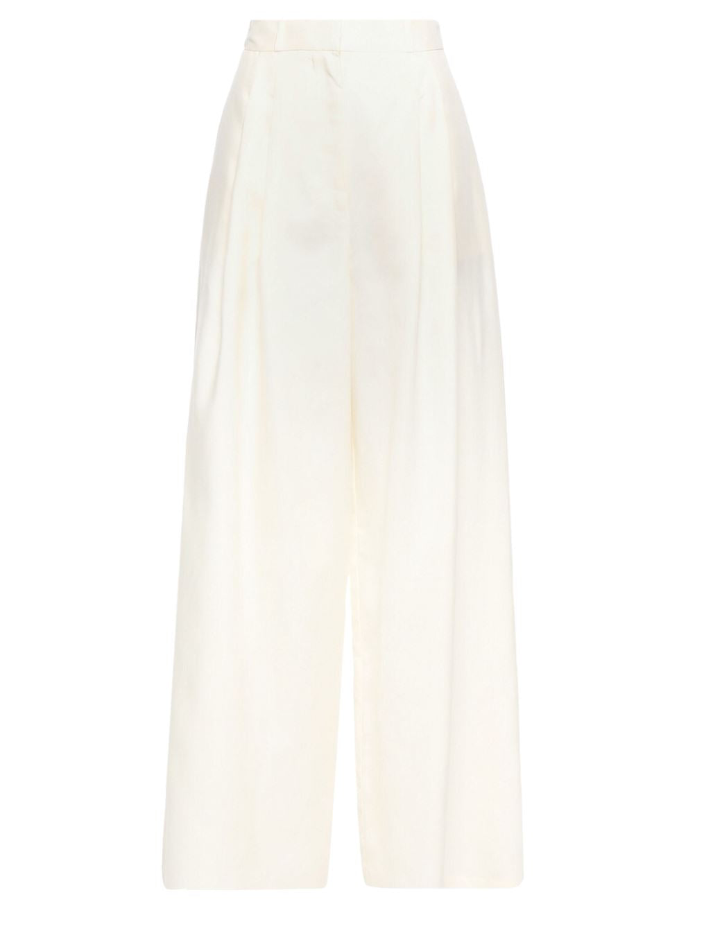 Zimmermann Moncur Wide Leg Pant | Pearl/Cream, Silk, Pleated Front, High Waist