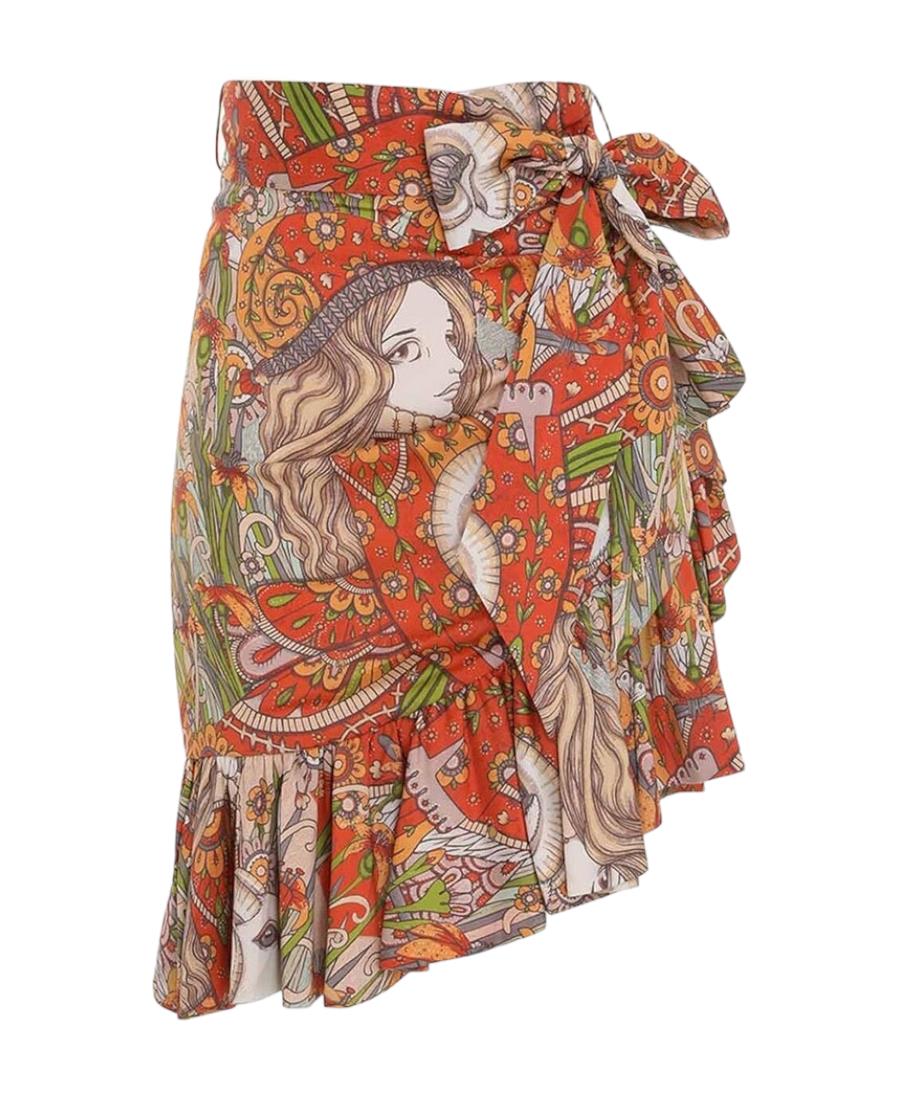 Zimmermann Kaleidoscope Wrap Tie Skirt | Mini, Aries Zodiac Print, Tie, Silk