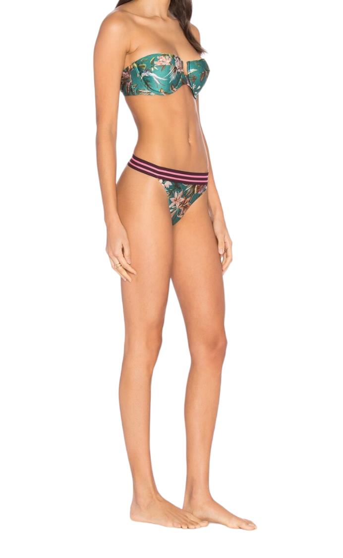 Zimmermann Tropicale Balconette Bikini | Teal/Green Floral, Underwire, Sz 3 C/D