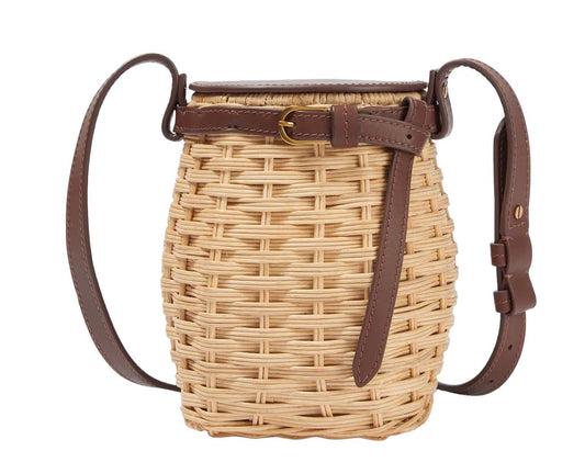 Zimmermann Wicker Cross Body Bag | Leather / Straw, Beige / Brown