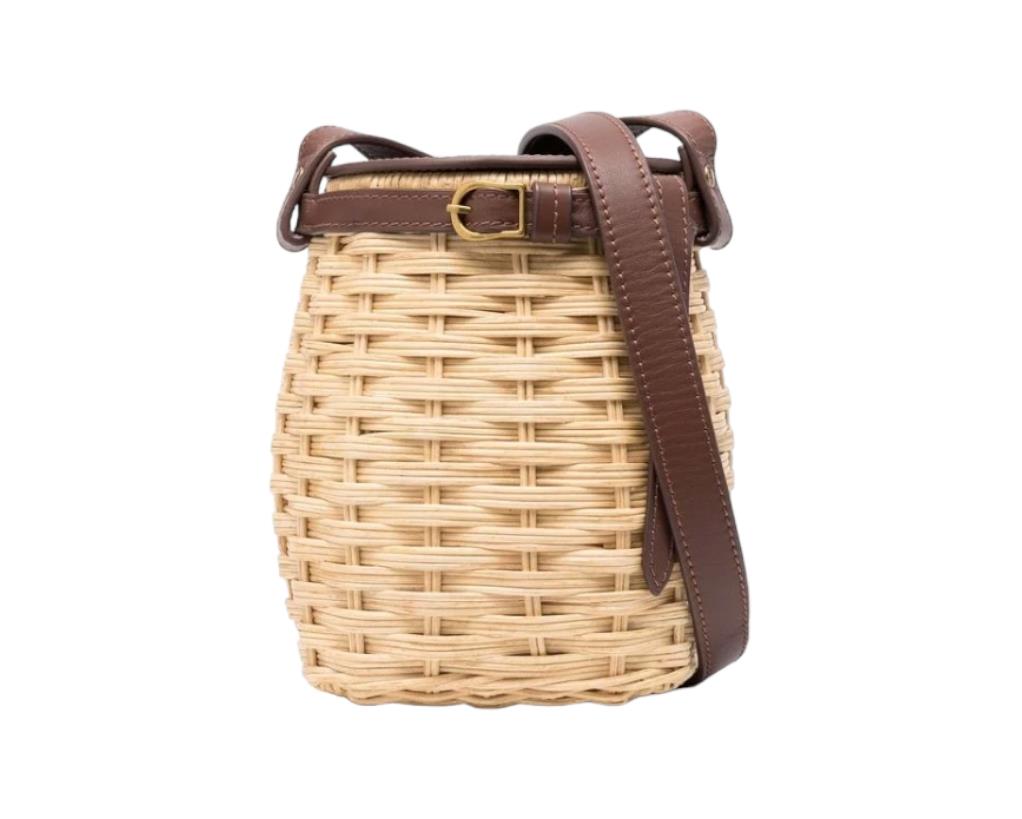 Zimmermann Wicker Cross Body Bag | Leather / Straw, Beige / Brown