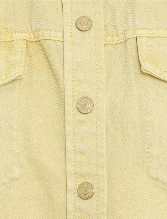 Zimmermann Clover Scallop Shirt Jacket | Pale Yellow, Denim, Cropped
