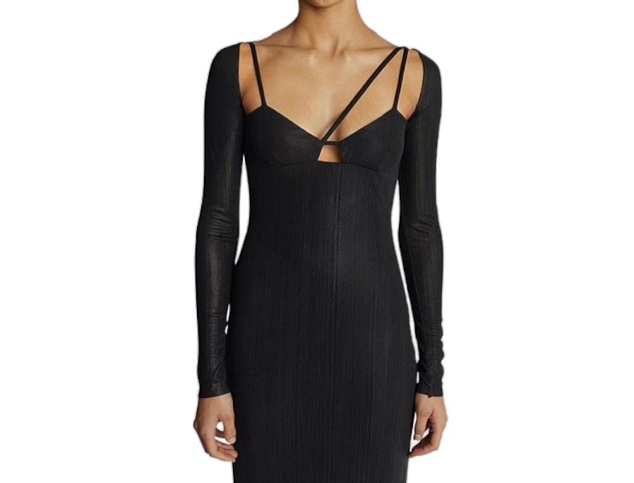 CAMILLA AND MARC Verner Dress | Strappy, Midi, Black, Bodycon, Fitted, Layered