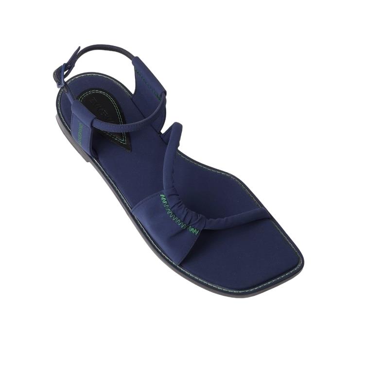 Zimmermann Scuba Flat Sandal | Cobalt / Blue / Navy, Neoprene / Leather, Strappy