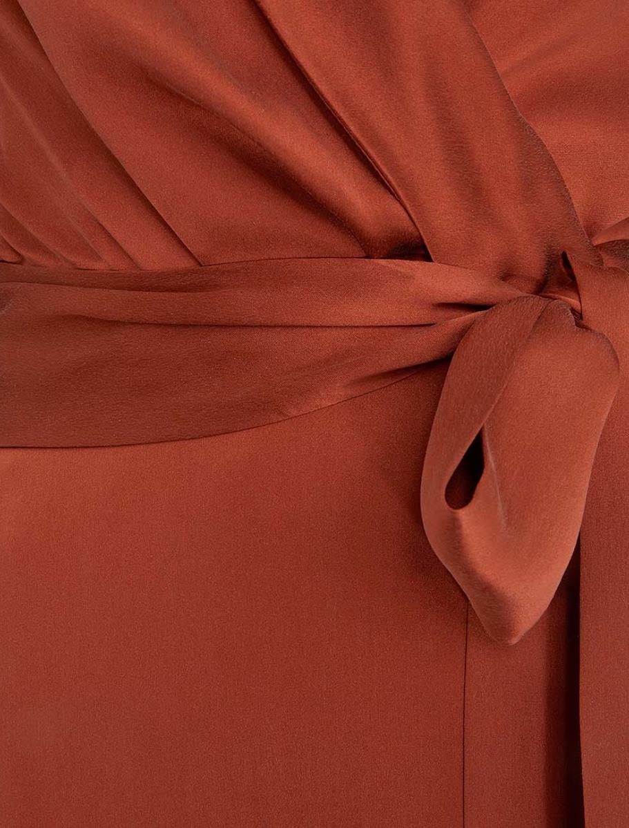 Zimmermann Silk Wrap Midi Dress | Sienna / Rust, Sueded Silk Cocktail, Dolman