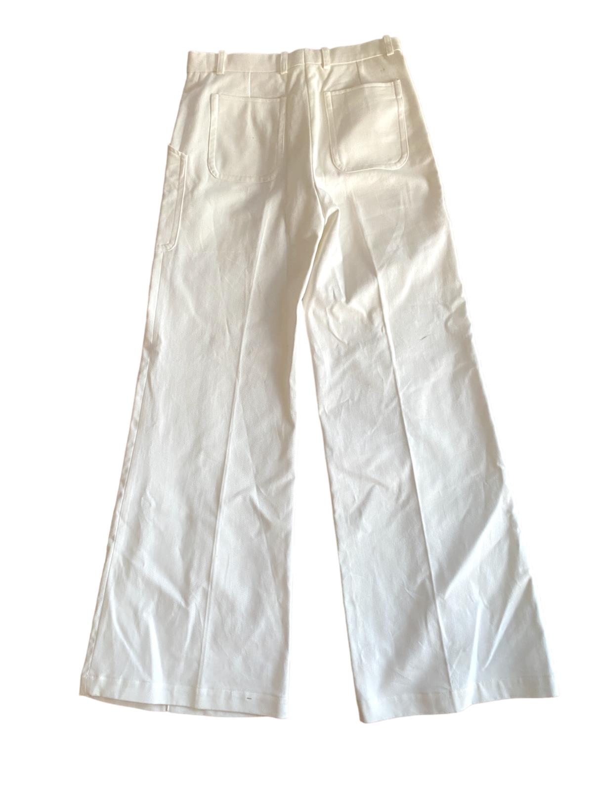 Sandro Paris White Pants | High Waist, Wide Leg, Size 38, Pockets, Seam