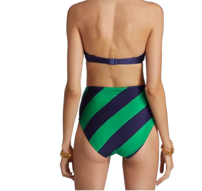 Zimmermann Tiggy High Waist Stripe Pant | Navy/Green Stripe, SOLD SEPERATELY