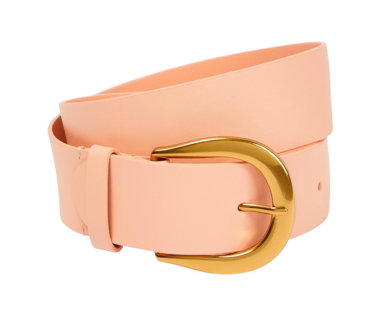 Zimmermann Classic Waist Leather Belt | Pink/Peach/Apricot, Gold Hardware Buckle