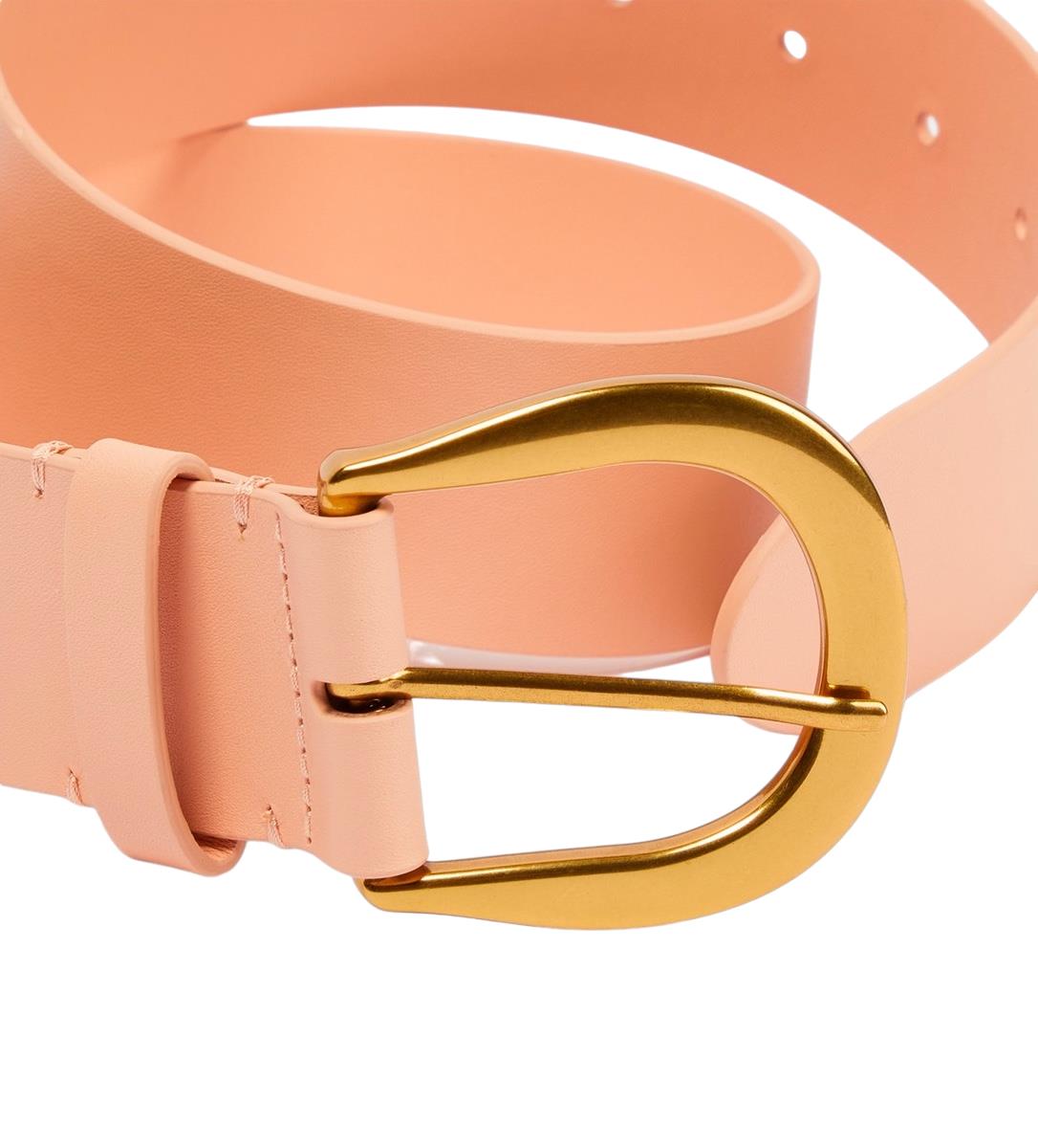 Zimmermann Classic Waist Leather Belt | Pink/Peach/Apricot, Gold Hardware Buckle