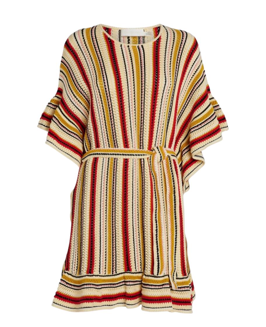 Zimmermann Vitali Multi Stripe Poncho | Dress/Cover-Up, 100% Cotton,