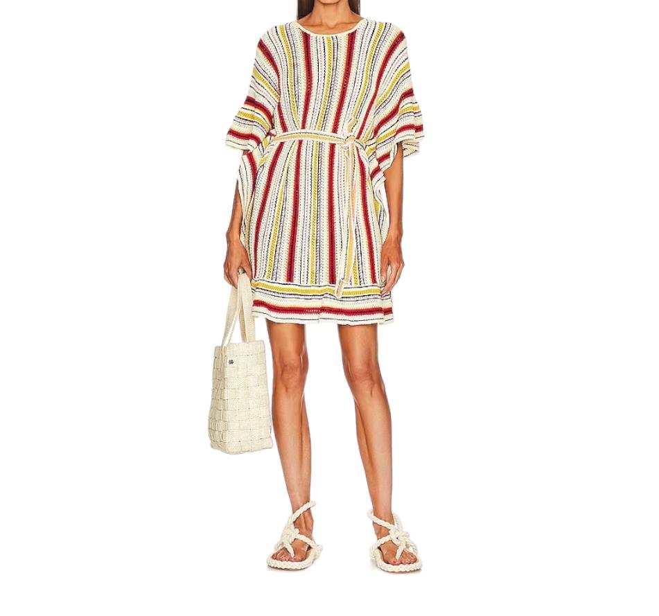 Zimmermann Vitali Multi Stripe Poncho | Dress/Cover-Up, 100% Cotton,