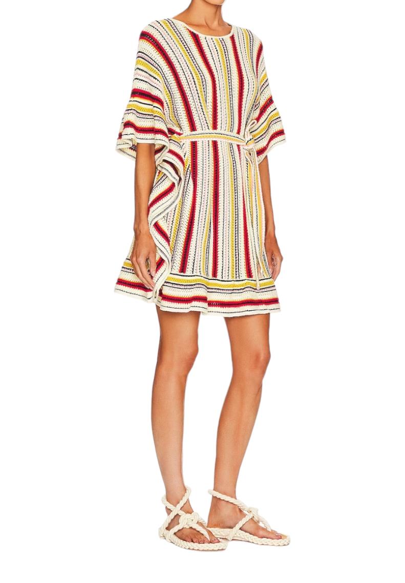 Zimmermann Vitali Multi Stripe Poncho | Dress/Cover-Up, 100% Cotton,